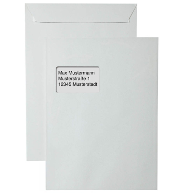 Versandtaschen DIN C4 mit Fenster grau