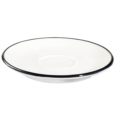12 ID Fine Untertassen Espresso Modest Black Lona weiß 12,0 cm