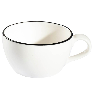12 ID Fine Cappuccinotasse Modest Black Alzar weiß 0,2 l