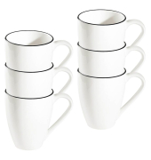 6 ID Fine Kaffeebecher Modest Black Alzar weiß 0,3 l