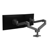 Monitor-Halterung LX Pro Dual Side-By-Side 45-686-293 dunkelgrau für 2 Monitore, Tischbohrung, Tischklemme