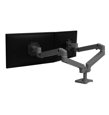 Monitor-Halterung LX Pro Dual Side-By-Side 45-686-293 dunkelgrau für 2 Monitore, Tischbohrung, Tischklemme