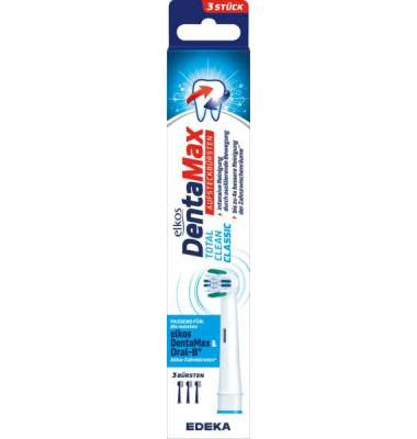 3 elkos DentaMax CLASSIC Zahnbürstenaufsätze