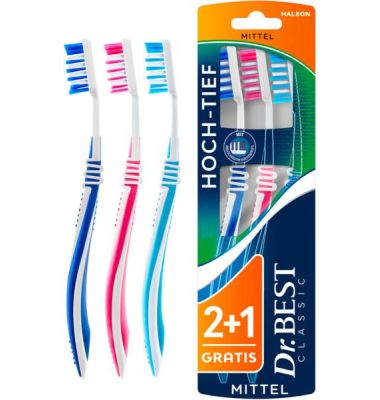 3 Dr.Best Hoch-Tief Zahnbürsten