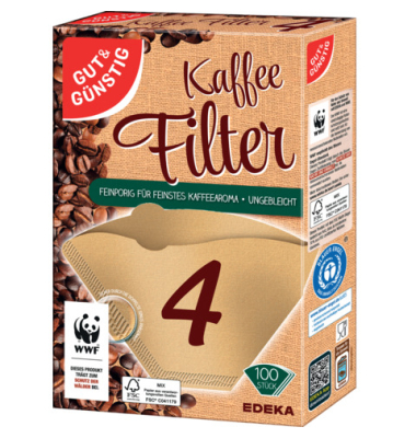 Kaffeefiltert&uuml;ten , Gr&ouml;&szlig;e 4, naturbraun