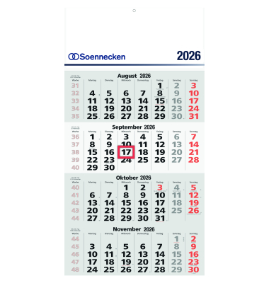 Wandkalender 5097-26, 30x60cm (BxH), 2026