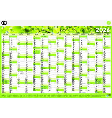 Plakatkalender 5104-26, oeco, 14 Monate / 1 Seite, 100x70cm (BxH), 2026