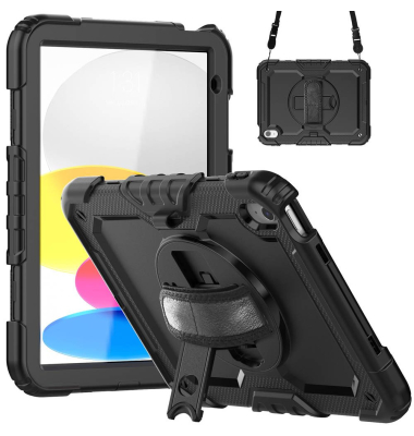 360° Rugged Case Tablet-Cover für Apple iPad 10. Gen (2022), iPad 10. Gen (2024), iPad (A16) (2025) schwarz