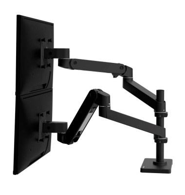 Monitor-Halterung LX Pro Dual Stacking 45-690-292 schwarz für 2 Monitore, Tischbohrung, Tischklemme