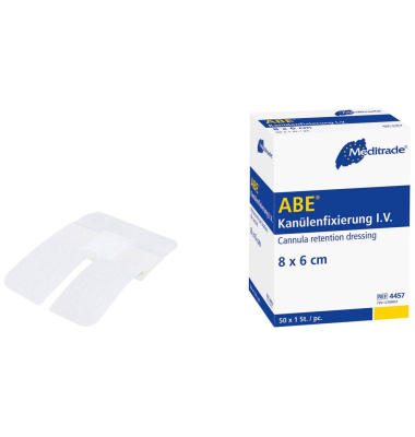 Kanülenpflaster ABE 4457 weiß 6,0 x 8,0 cm