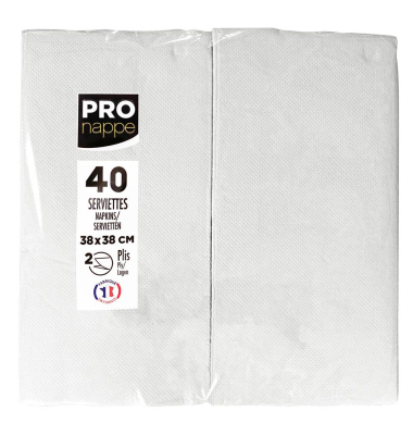 Servietten weiß 2-lagig 38,0 x 38,0 cm