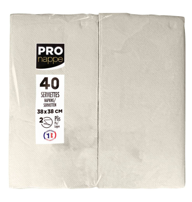 Servietten elfenbein 2-lagig 38,0 x 38,0 cm