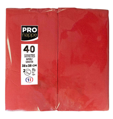 Servietten rot 2-lagig 38,0 x 38,0 cm
