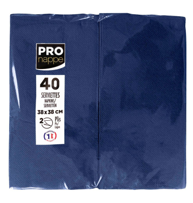 Servietten SV623910I, marineblau / Uni, 2-lagig, 38x38cm