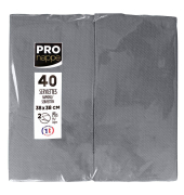 Servietten SV623930I, grau / Uni, 2-lagig, 38x38cm