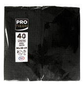 Servietten SV623981I, schwarz / Uni, 2-lagig, 38x38cm