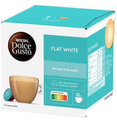 Flat White Kaffeekapseln, mild, 16 Portionen