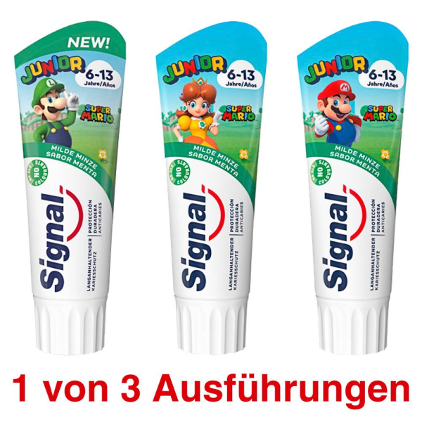 8720181501760 - JUNIOR SUPER MARIO 6-13 Jahre Kinderzahnpasta 75 ml 8720181501760 75 Milliliter 8720181501760 - JUNIOR SUPER MARIO 6-13 Jahre Kinderzahnpasta 75 ml 8720181501760 75 Milliliter
