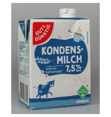 Kondensmilch 130655, 7,5% Fett, 340ml, Tetrapack