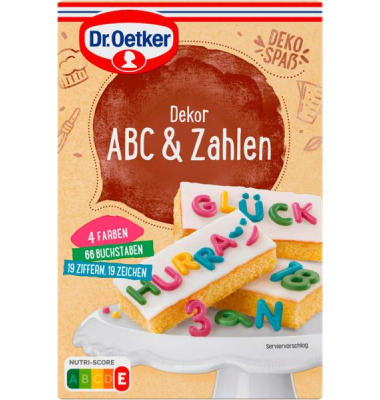 Dekor ABC & Zahlen Dekor Dekor ABC & Zahlen Dekor