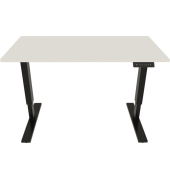 Schreibtisch E-StarterTech, höhenverstellbar, 725-1145cm (H), 140x60cm (BxT), rechteckig, weiß / schwarz