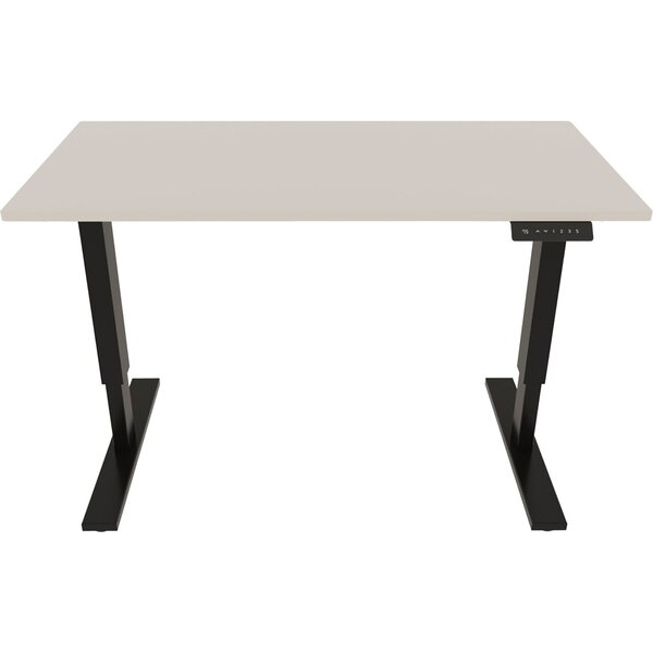 0796376506177 - Schreibtisch E-StarterTech höhenverstellbar 725-1145cm (H) 140x60cm (BxT) rechteckig lichtgrau   schwarz 0796376506177 Bisl