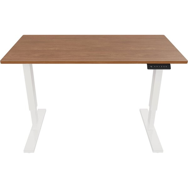 0796376506207 - Schreibtisch E-StarterTech elektrisch höhenverstellbar 725-1145cm (H) 140x60cm (BxT) rechteckig nussbaum   weiß 07963765062