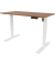 Schreibtisch E-StarterTech, elektrisch höhenverstellbar, 725-1145cm (H), 140x60cm (BxT), rechteckig, nussbaum / weiß