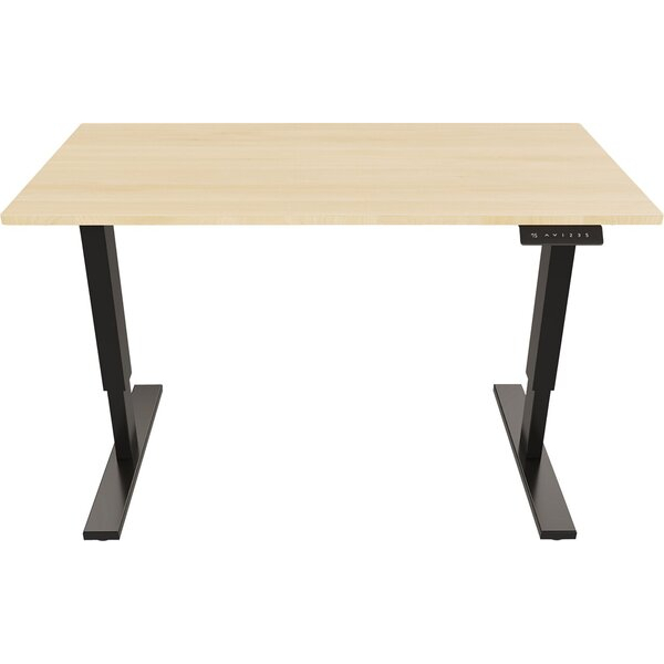 0796376506238 - Schreibtisch E-StarterTech elektrisch höhenverstellbar 725-1145cm (H) 140x60cm (BxT) rechteckig ahorn   schwarz 07963765062
