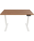 Schreibtisch E-StarterTech, elektrisch höhenverstellbar, 725-1145cm (H), 140x80cm (BxT), rechteckig, nussbaum / weiß