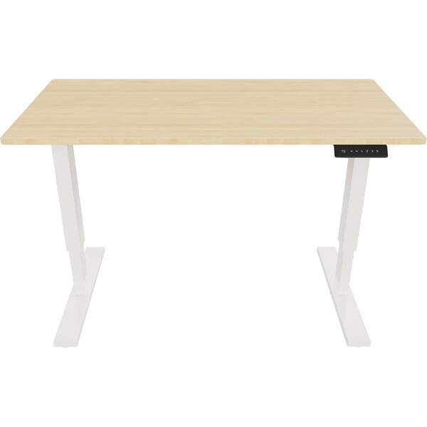 0796376506443 - Schreibtisch E-StarterTech elektrisch höhenverstellbar 725-1145cm (H) 140x80cm (BxT) rechteckig ahorn   weiß 0796376506443 