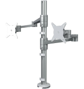 Monitorarm Viewlite Schreibtisch 142, höhenverstellbar, bis 8 kg pro Monitor, Aluminium, silber