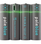 Akku AA, 2550 mWh, 1,5 Volt, 1700 mAh, wiederaufladbare Lithium Ionen Batterien, inklusive Reiseetui, 4 Stück