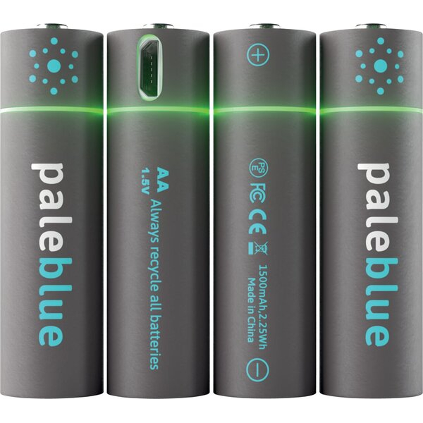 0850040149128 - Akku AA 2550 mWh 15 Volt 1700 mAh wiederaufladbare Lithium Ionen Batterien inklusive Reiseetui 4 Stück 0850040149128 Pale 4 Stück