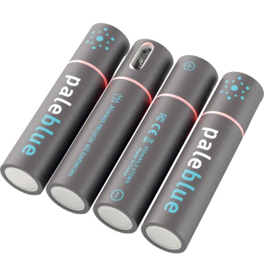 Akku AAA, 900 mWh 1,5 Volt, 600 mAh, wiederaufladbare Lithium Ionen Batterien, inklusive Reiseetui, 4 Stück