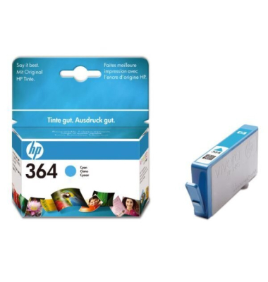 Tintenpatrone 364, für HP Drucker, ca. 300 Seiten, cyan