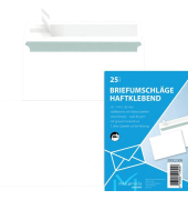 Briefumschlag DIN C6, ohne Fenster, haftkelbend, weiß, 72gqm