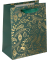 Geschenktasche Small, Golden ornaments on green, matte Oberfläche, mit Folienveredelung, Maße: 180 x 230 x 100 mm