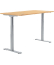 Schreibtisch FLEX MODUL, elektrisch h&ouml;henverstellbar, 60,5-125,5cm (H), 200x80cm (BxT), rechteckig, buche / silber