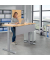 Schreibtisch FLEX MODUL, elektrisch h&ouml;henverstellbar, 60,5-125,5cm (H), 200x80cm (BxT), rechteckig, buche / silber