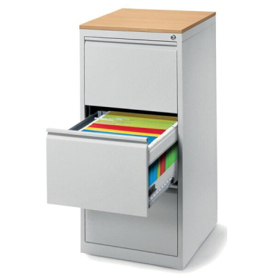 Hängeregistraturschrank, einbahnig, 3 Schubladen, (H x B x T) 1020 x 460 x 620 mm, grau