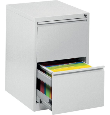 Hängeregistraturschrank, einbahnig, 2 Schubladen, (H x B x T) 720 x 460 x 620 mm, grau