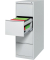 Hängeregistraturschrank, einbahnig, 4 Schubladen, (H x B x T) 1320 x 460 x 620 mm, grau