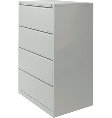 Hängeregistraturschrank, doppelbahnig, 4 Schubladen, (H x B x T) 1320 x 840 x 620 mm, grau