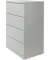 Hängeregistraturschrank, doppelbahnig, 4 Schubladen, (H x B x T) 1320 x 840 x 620 mm, grau