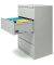 Hängeregistraturschrank, doppelbahnig, 4 Schubladen, (H x B x T) 1320 x 840 x 620 mm, grau