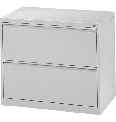 H&auml;ngeregistraturschrank 10236664, grau, 2 Schubladen, 2-bahnig
