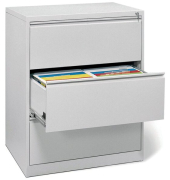 H&auml;ngeregistraturschrank 10236665, grau, 3 Schubladen, 2-bahnig