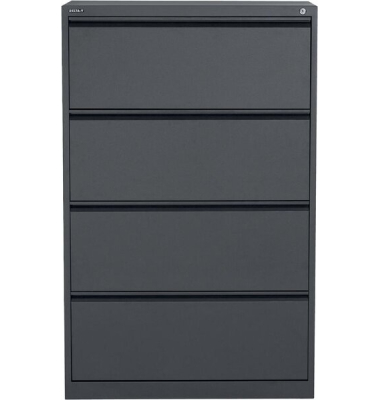 Hängeregistraturschrank, doppelbahnig, 4 Schubladen, (H x B x T) 1320 x 840 x 620 mm, schwarz