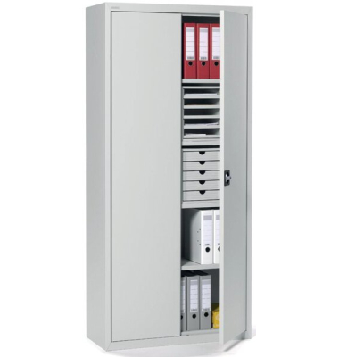 Stahlschrank 10266433, abschlie&szlig;bar, 5 OH, grau, 92x195x42cm (BxHxT)